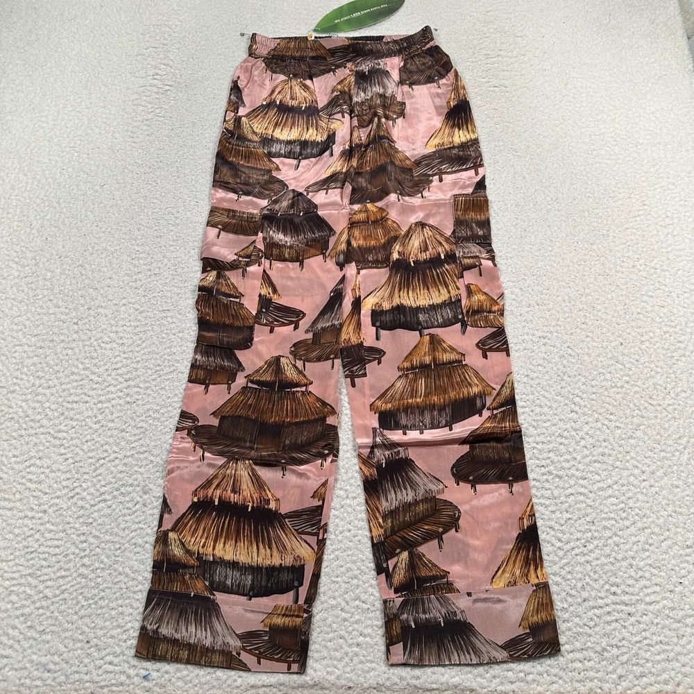 NWT Farm Rio Shuhu Beige Cargo Pants Women's XS Elastic Waist Everyday‎ $175